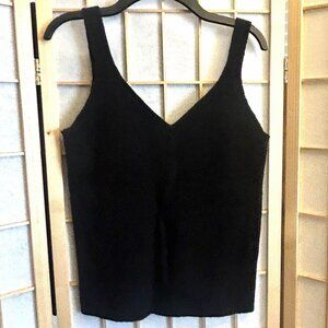 Old Navy Black V-Neck Thick Rib-Knit Sweater Tank Top Women Sz. M